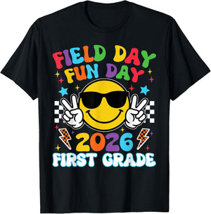 1st Grade Field Day Fun Day 2026 Teacher Boy Girl Kid T-Shirt - T-Shirt | Black