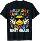 1st Grade Field Day Fun Day 2026 Teacher Boy Girl Kid T-Shirt - T-Shirt | Black