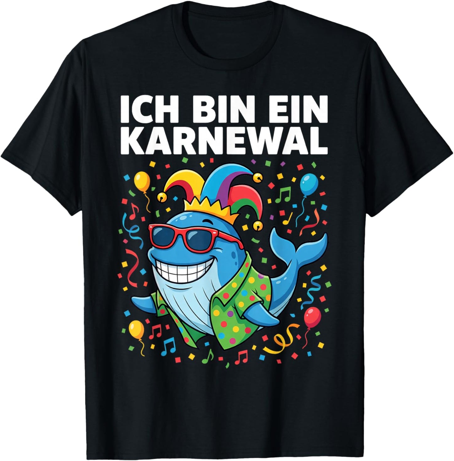 Fasching Ich Bin EIN Karneval 2026 Whale Costume Men's Funny T-Shirt - T-Shirt | Black