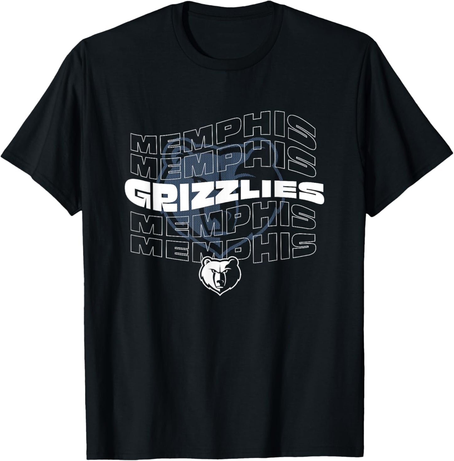 NBA Memphis Grizzlies Wave Outline Team Logo T-Shirt - T-Shirt | Black