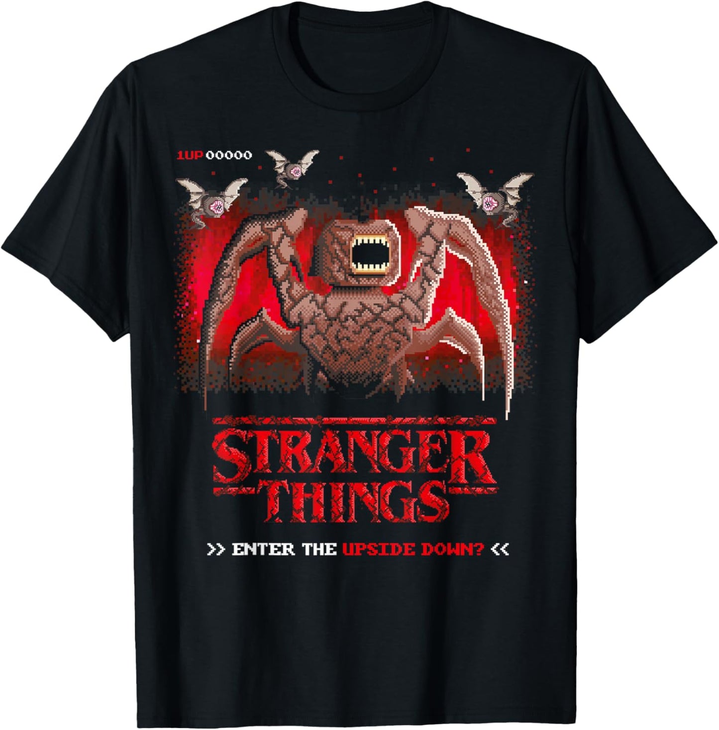 Stranger Things Season 5 Enter The Upside Down? Retro Game T-Shirt - T-Shirt | Black