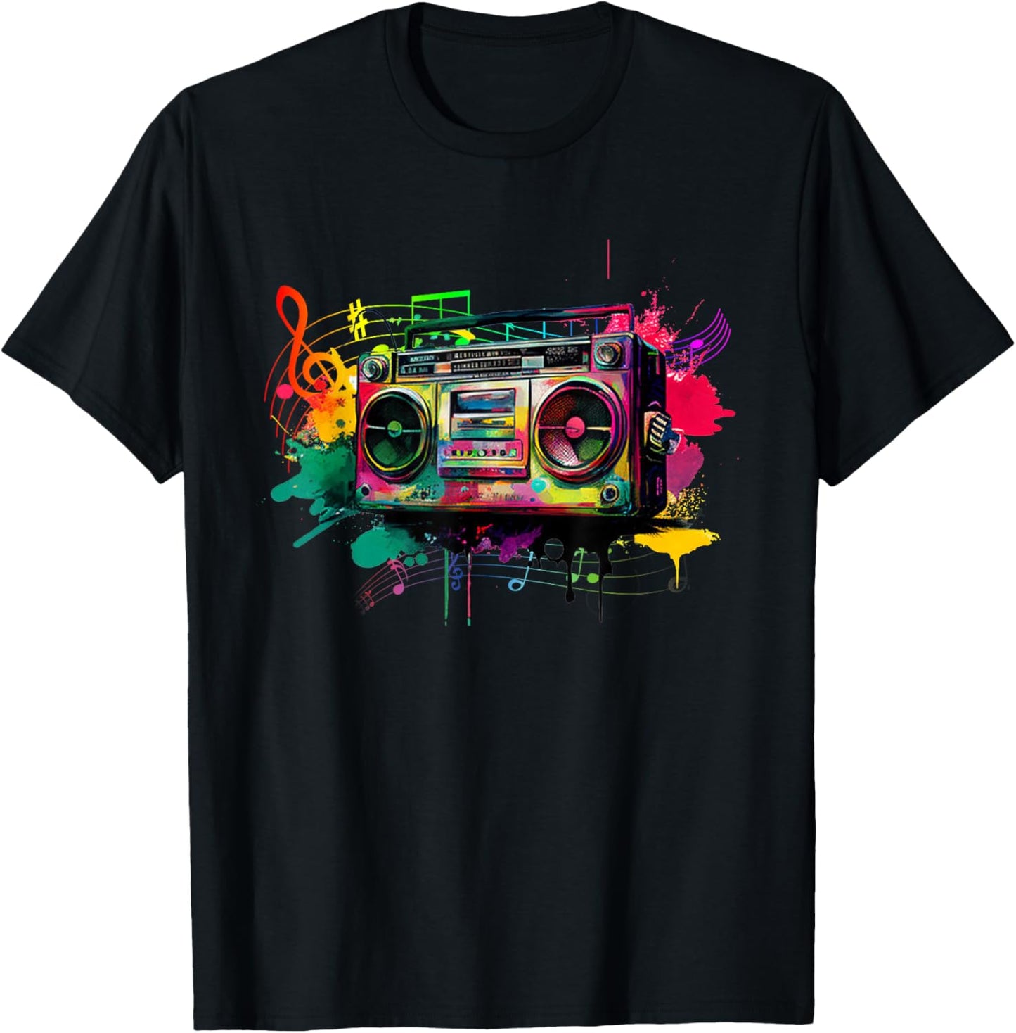 Ghetto Blaster 80's 90's Hip Hip Rap T-Shirt - T-Shirt | Black