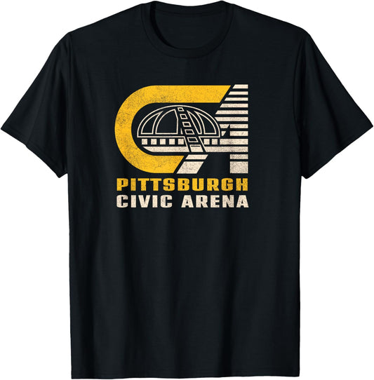Pittsburgh Civic Arena The Igloo Vintage Hockey T-Shirt - T-Shirt | Black