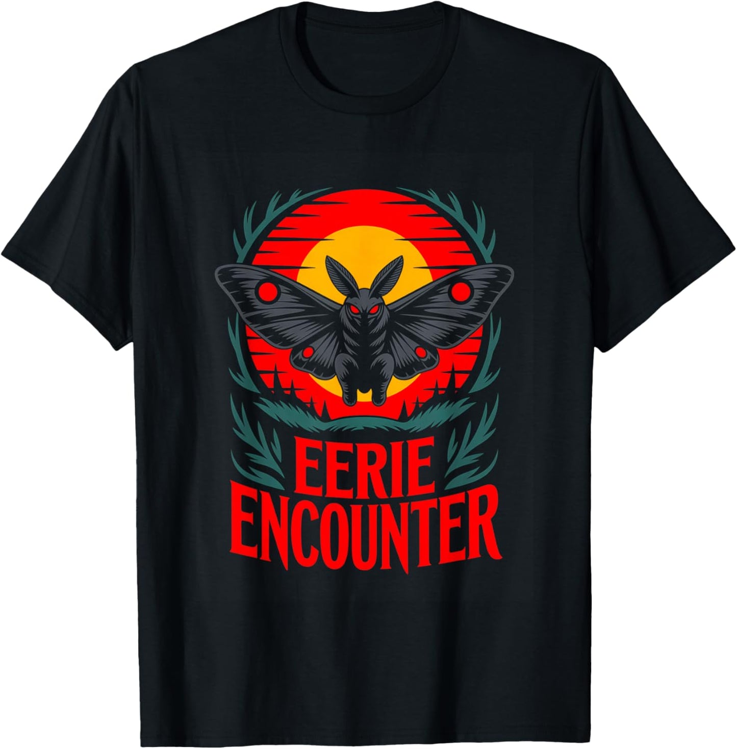 Eerie Encounter Gothic Mothman Occult Horror T-Shirt - T-Shirt | Black