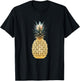 Golden Pineapple Glow , Funny Fruit Design T-Shirt - T-Shirt | Black
