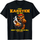 Steht Karsten am Grill - lustiger Spruch Bär Namen Grillen T-Shirt - T-Shirt | Black