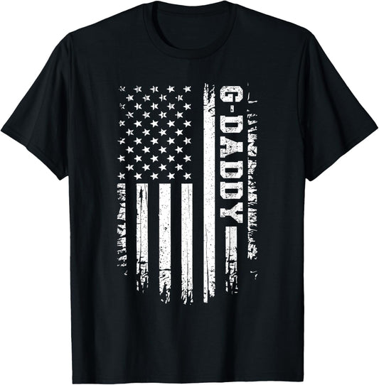 Vintage G-Daddy American Flag 4th of July USA Retro GDaddy T-Shirt - T-Shirt | Black