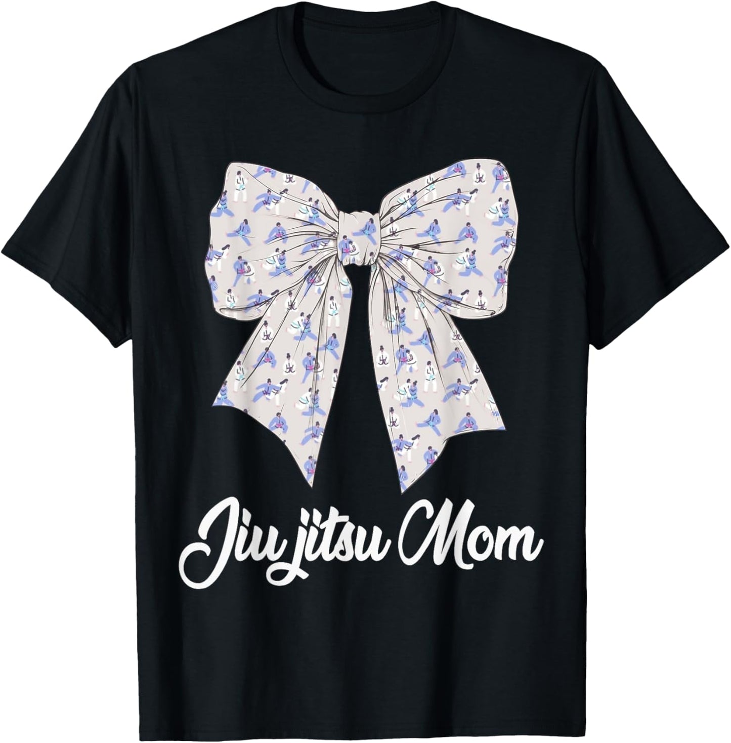 Jiu jitsu Mom Coquette Bow Cute Jiu jitsu Lovers Mothers Day T-Shirt - T-Shirt | Black