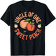 Uncle First Birthday One Sweet Peach Bday Family Matching T-Shirt - T-Shirt | Black