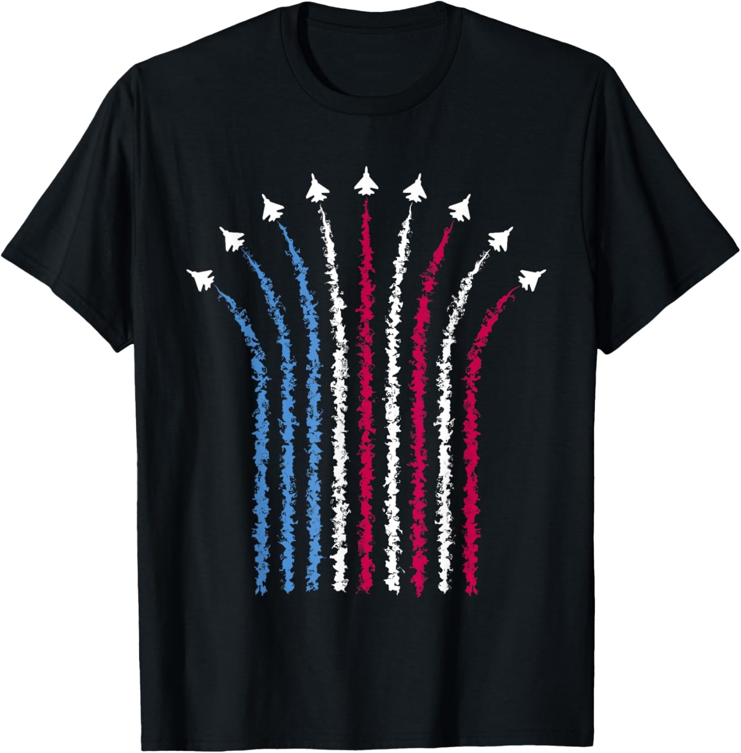 USA Jets 4th of July American Flag Patriotic Graphic T-Shirt - T-Shirt | Black