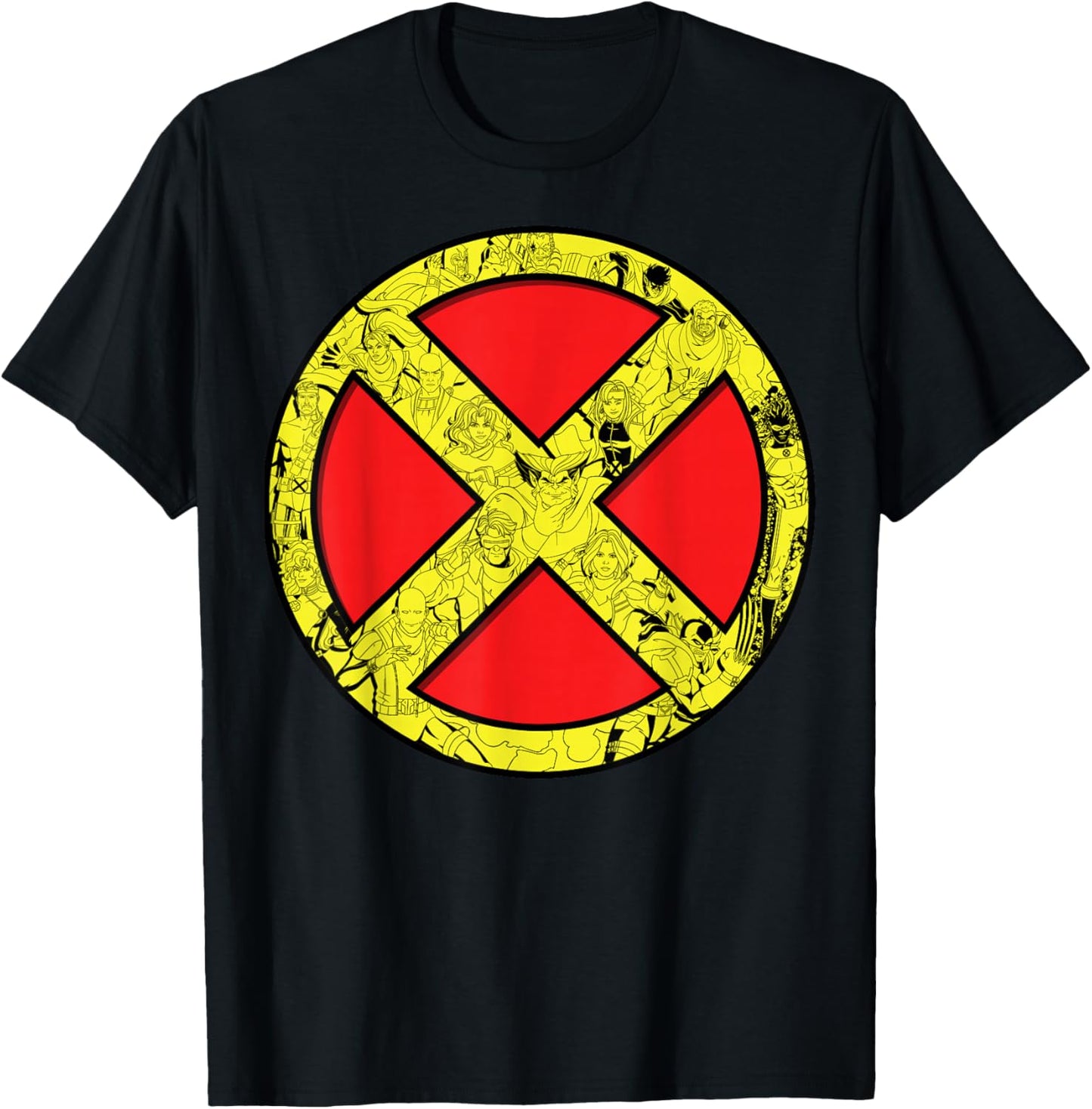 Marvel X-Men '97 Heros Inside Bold Classic X-Men Logo T-Shirt - T-Shirt | Black