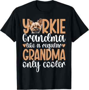 Cool Yorkie Grandma Of A Yorkshire Terrier Grandmother T-Shirt - T-Shirt | Black