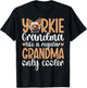Cool Yorkie Grandma Of A Yorkshire Terrier Grandmother T-Shirt - T-Shirt | Black