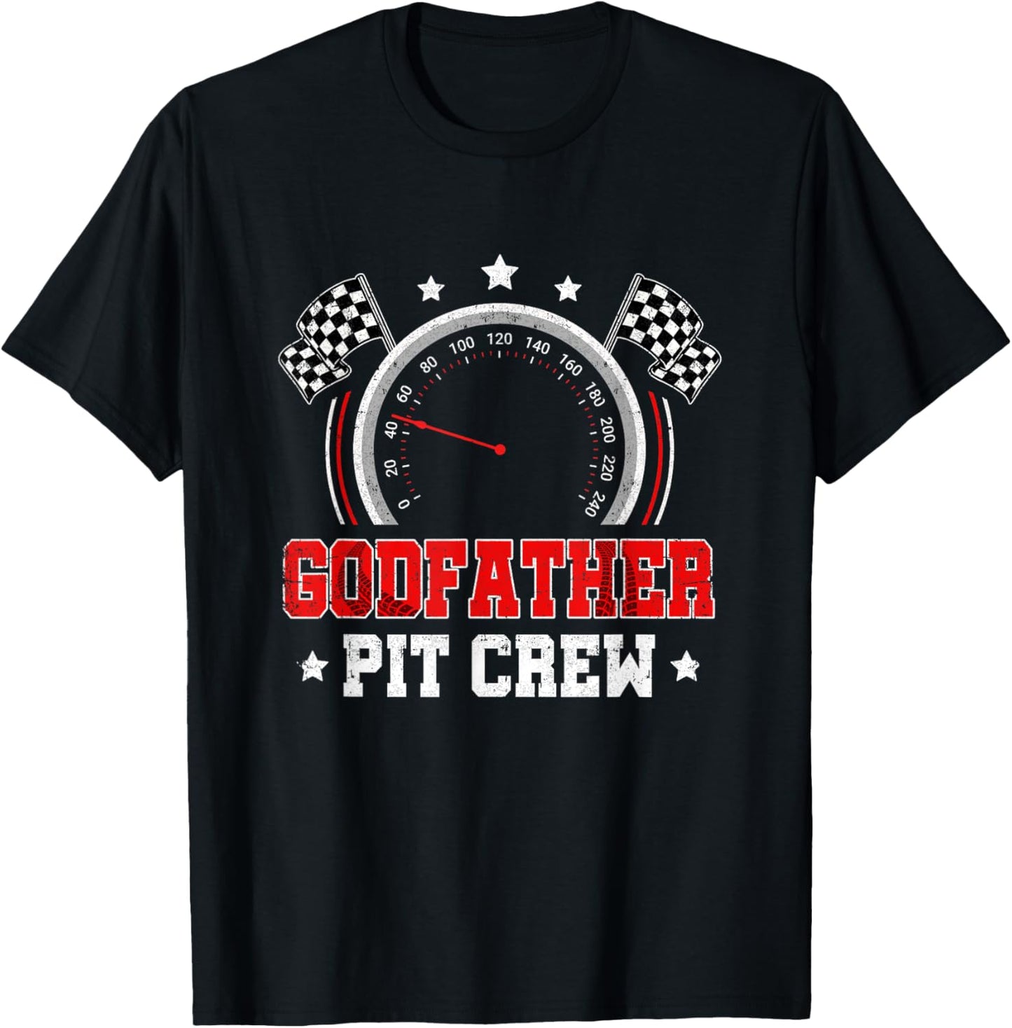 Godfather Pit Crew Race Car Birthday Party Racing Family T-Shirt - T-Shirt | Black
