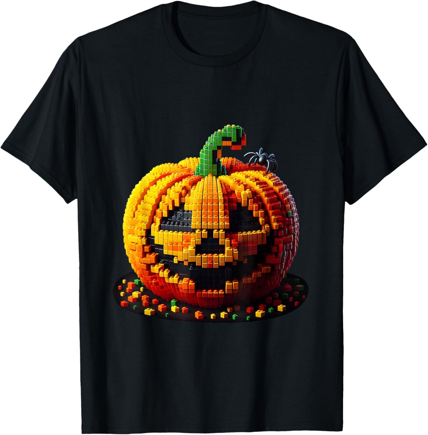 Master Builder Pumpkin Kids Building Blocks Bricks Halloween T-Shirt - T-Shirt | Black