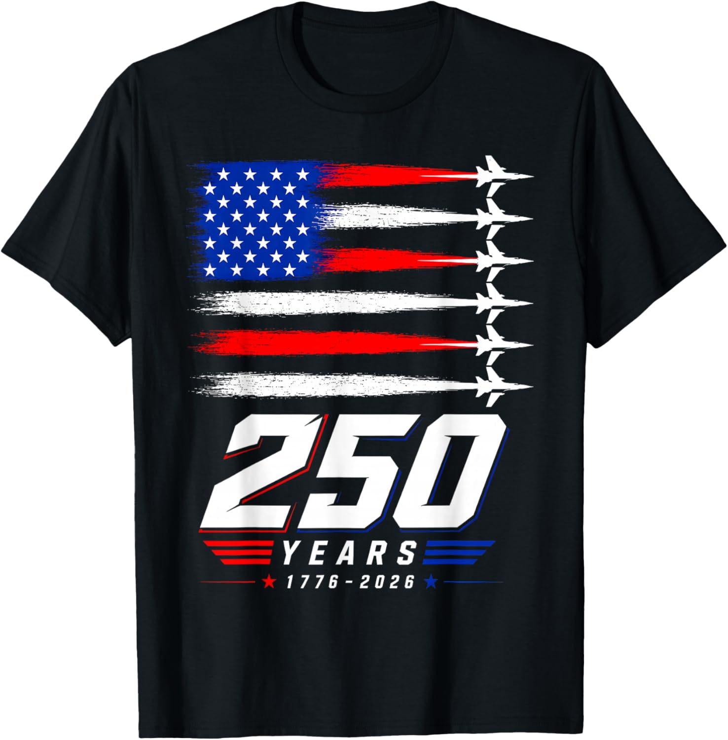 250 Years American Anniversary USA Patriotic 4th July T-Shirt - T-Shirt | Black