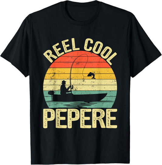 Reel Cool Pepere Fishing Gifts For Father's Day Fisherman T-Shirt - T-Shirt | Black