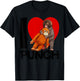 Cute Baby Monkey Heart Named I Love Punch Plush Hug T-Shirt - T-Shirt | Black