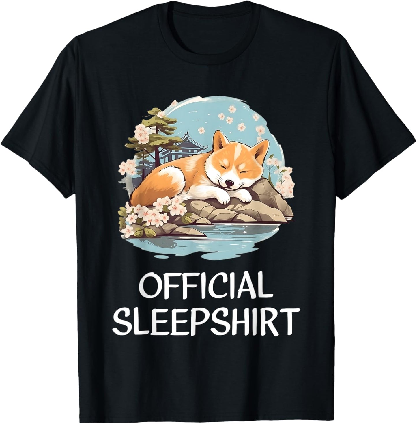 Official Sleep Shirt Shiba Inu Nightshirt Pajama Sleepshirt T-Shirt - T-Shirt | Black