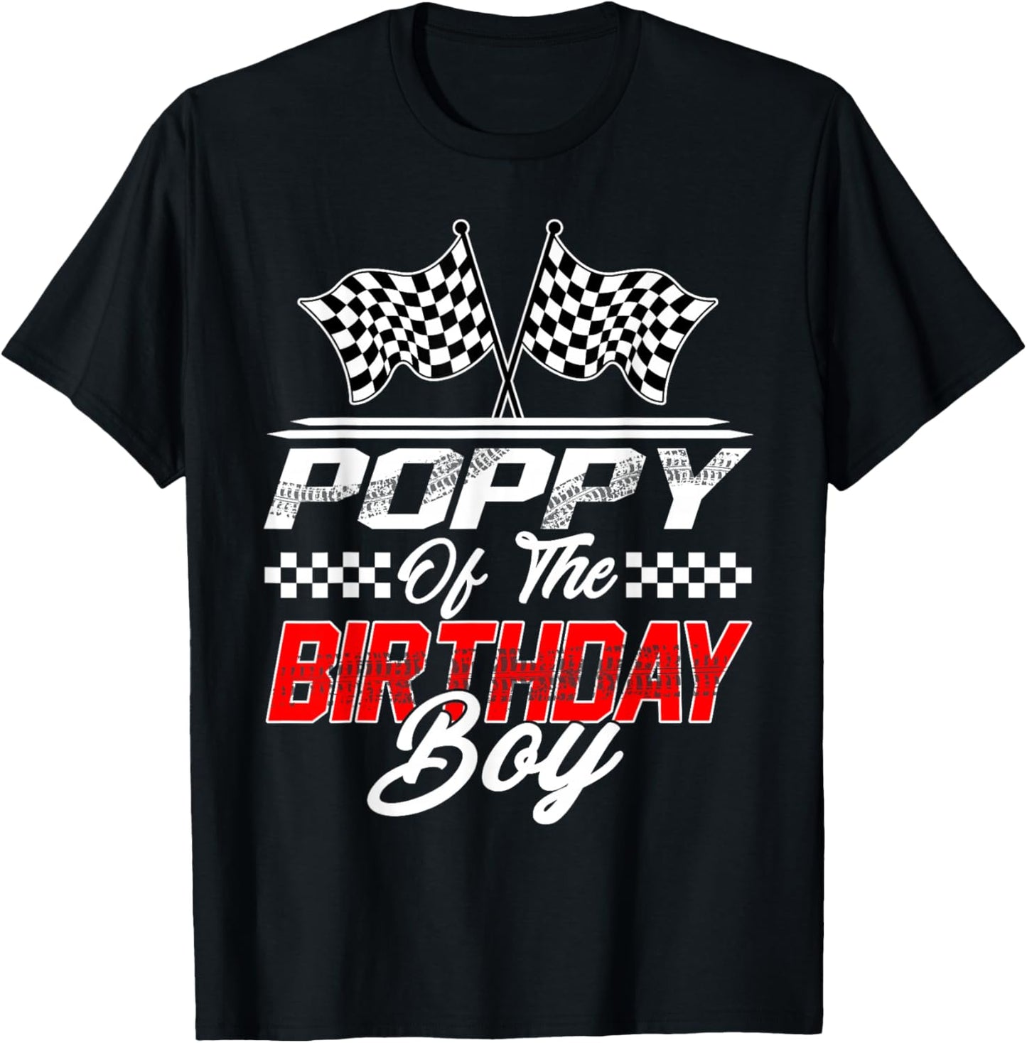 Race Car Poppy of The Birthday Boy Racing Family T-Shirt - T-Shirt | Black