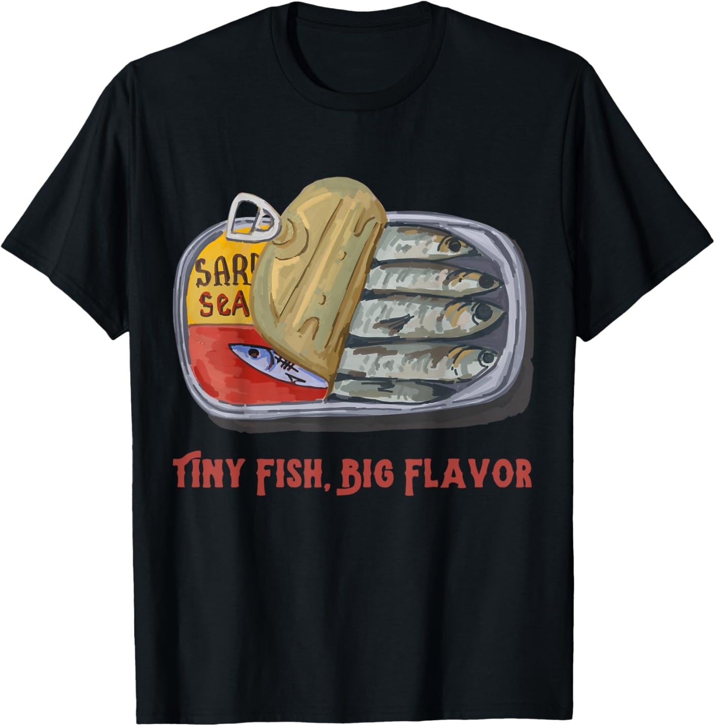 Cute Tinned Fish Tinned Sardines Fish Lover Vintage Graphic T-Shirt - T-Shirt | Black