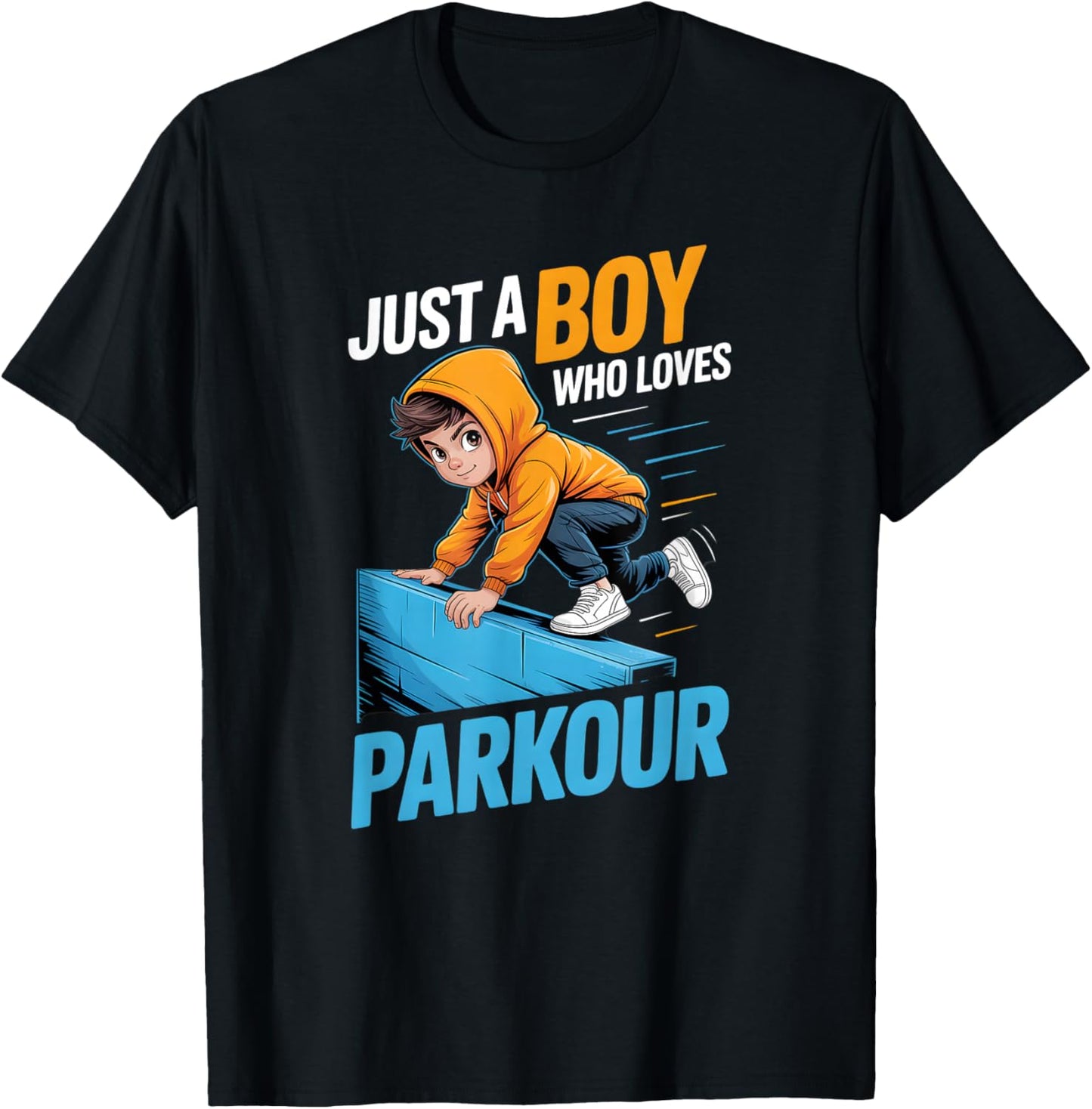 Boys Parkour T-Shirt - T-Shirt | Black