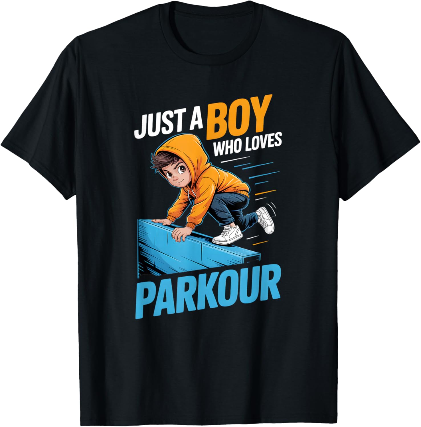 Boys Parkour T-Shirt - T-Shirt | Black