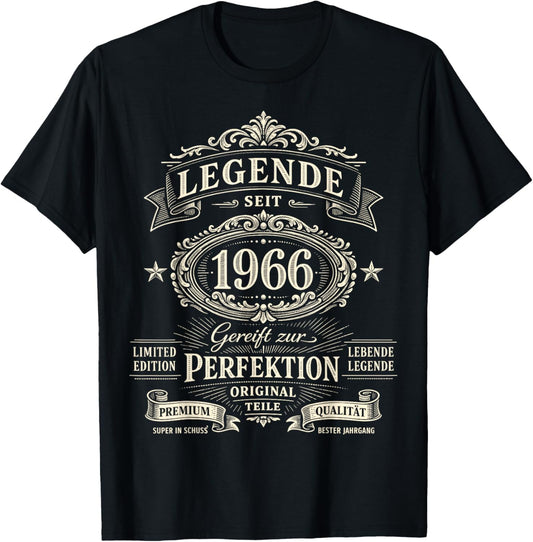 60. Geburtstag Mann Frau 60 Jahre Deko 1966 Geschenk Lustig T-Shirt - T-Shirt | Black