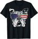 Patriotic Bulldog American Flag USA Pride Dog Lovers Dad Mom Women Men T-Shirt - T-Shirt | Black