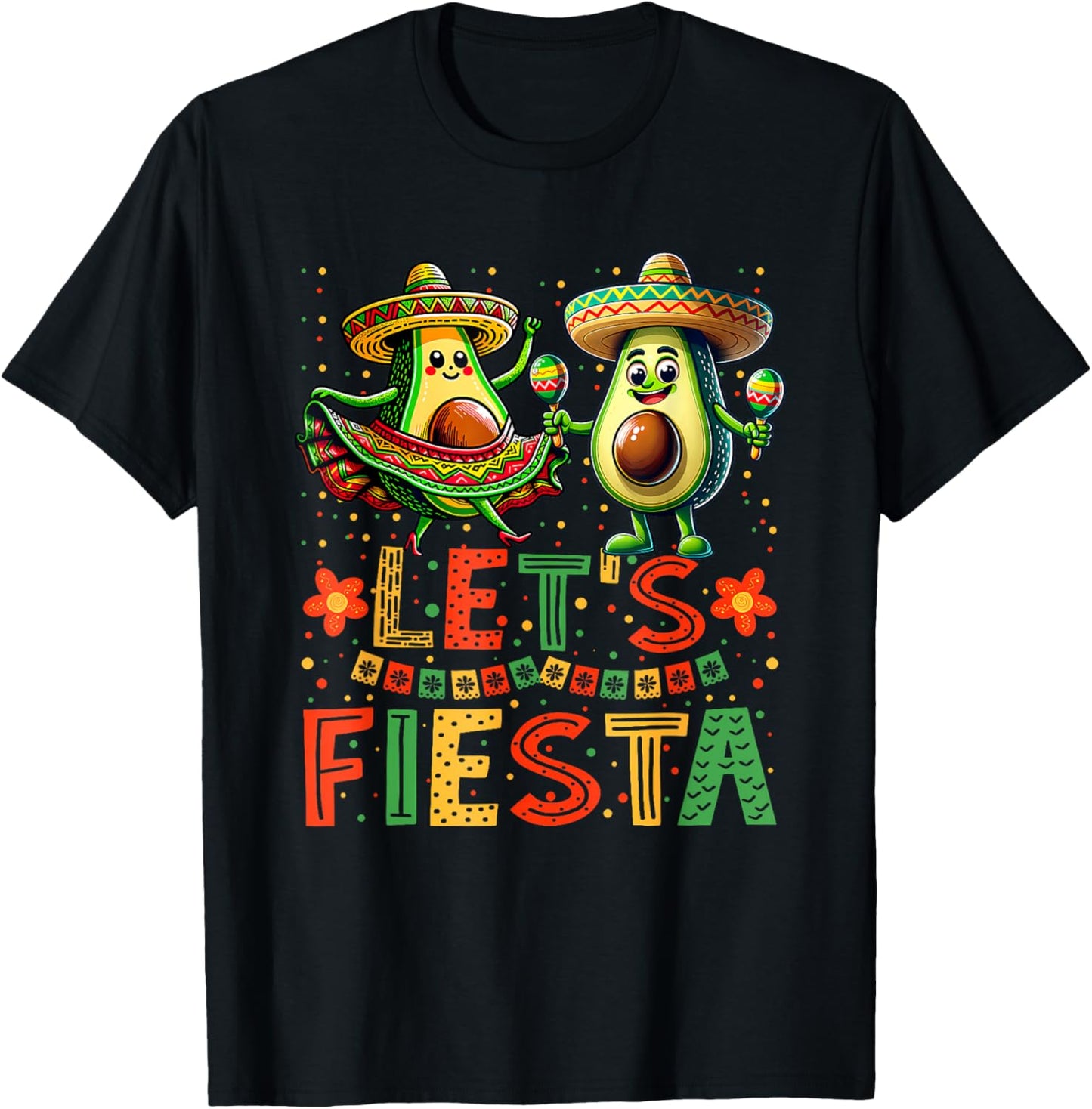 Lets Fiesta 5 Cinco De Mayo Men Boys Girls Mexican T-Shirt - T-Shirt | Black