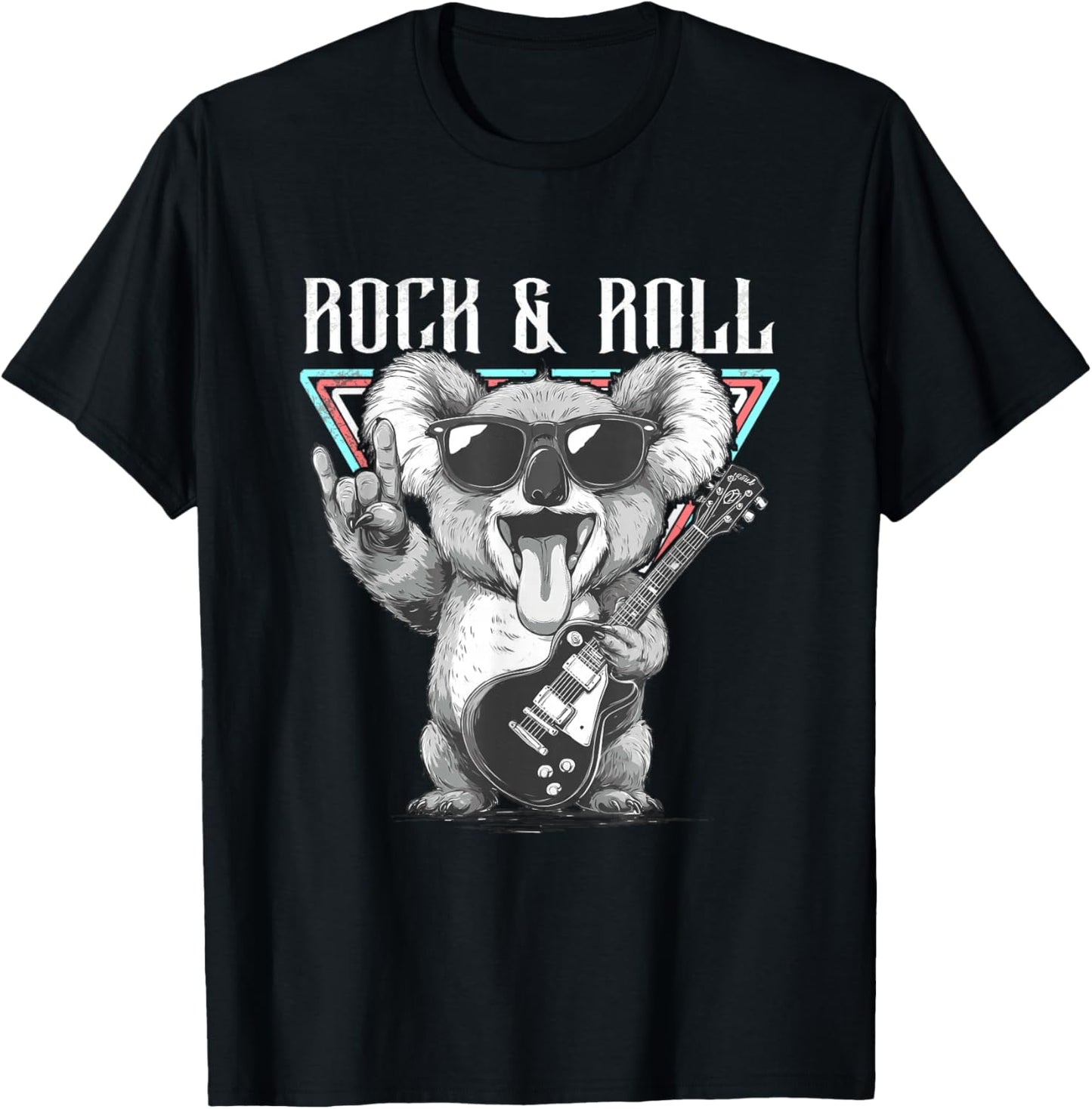 Rock & Roll Koala Guitare Cool Vibes T-Shirt - T-Shirt | Black