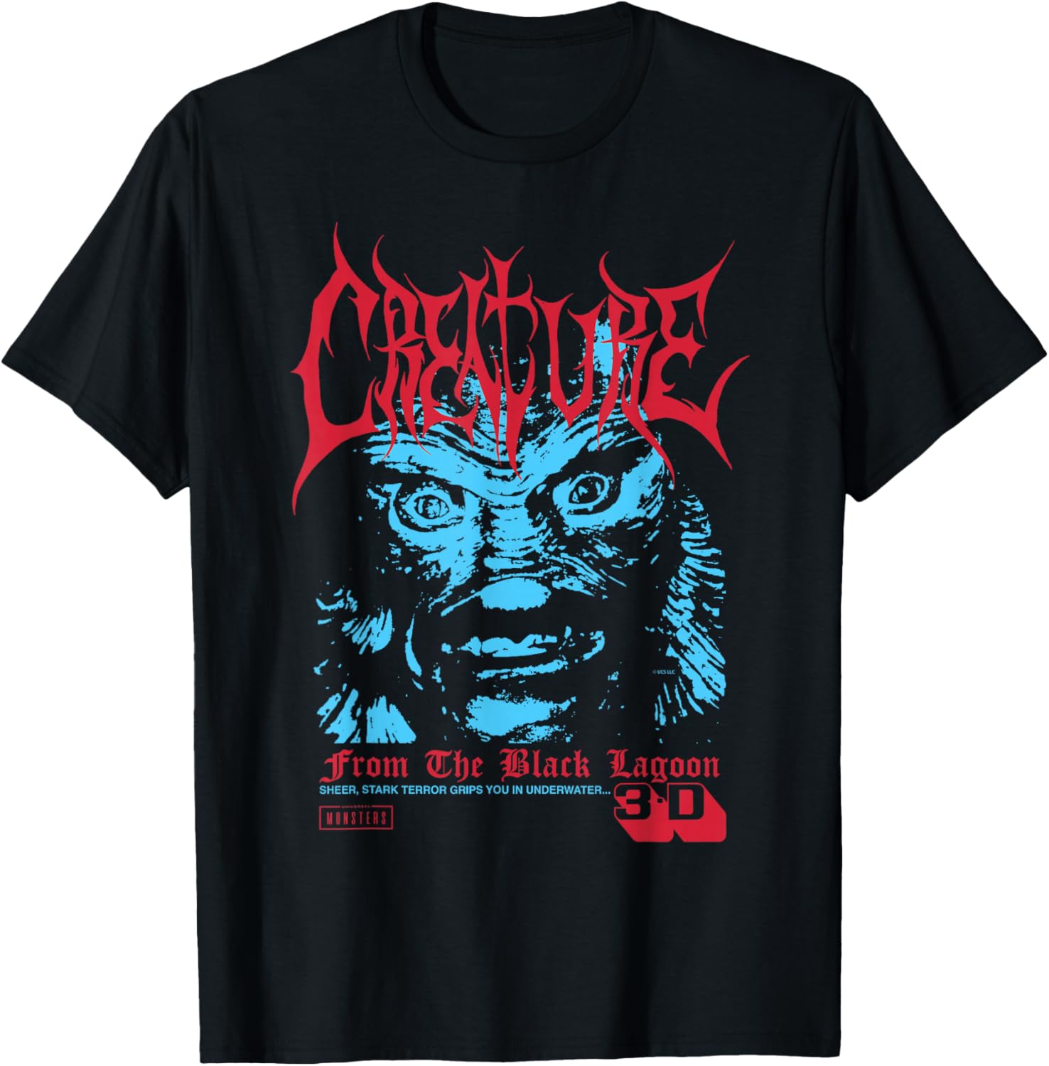 Universal Monsters Creature from the Black Lagoon 3D T-Shirt - T-Shirt | Black
