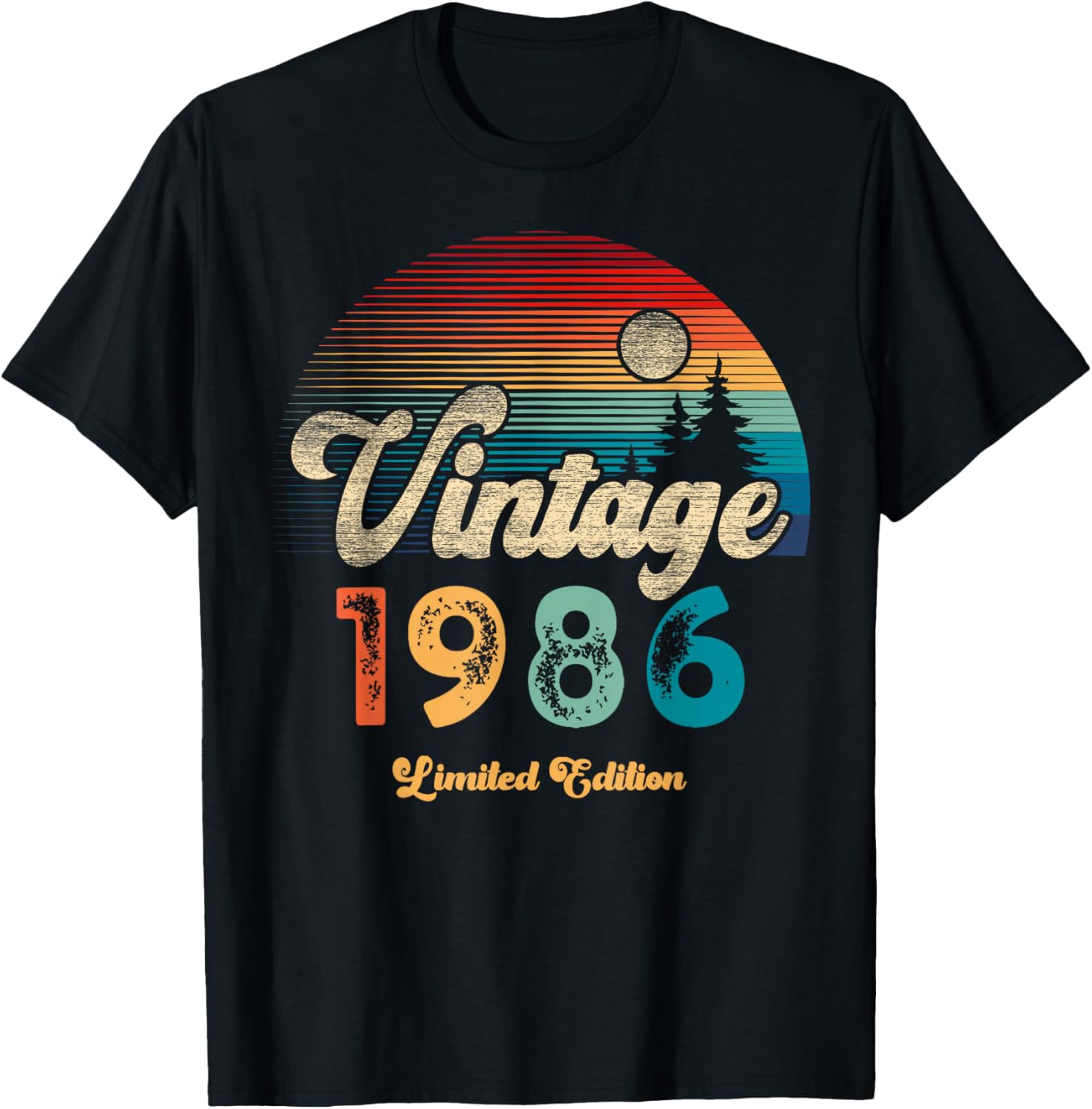 Vintage 1986 Limited Edition Sonnenuntergang 40. Geburtstag T-Shirt - T-Shirt | Black