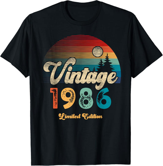 Vintage 1986 Limited Edition Sonnenuntergang 40. Geburtstag T-Shirt - T-Shirt | Black