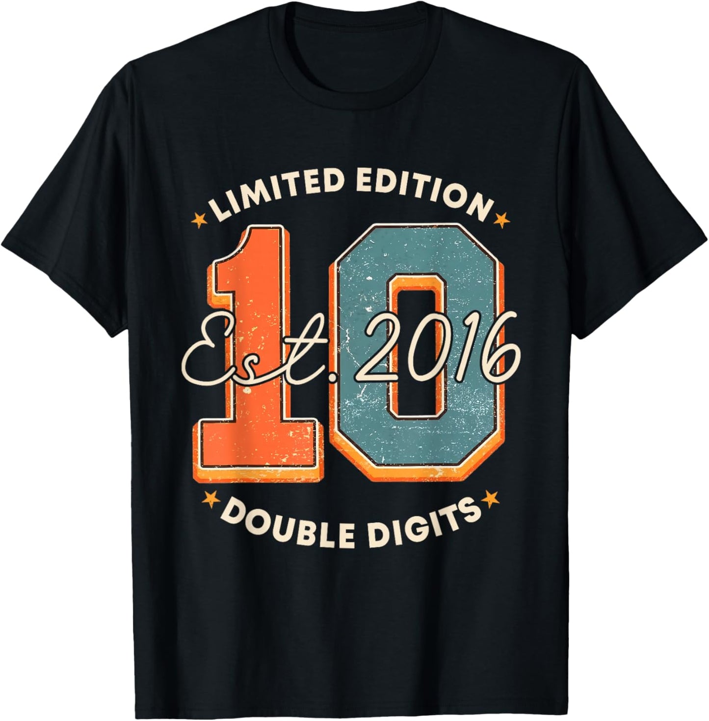 Limited Edition 10th Birthday Double Digits Ten 10 Year Old T-Shirt - T-Shirt | Black