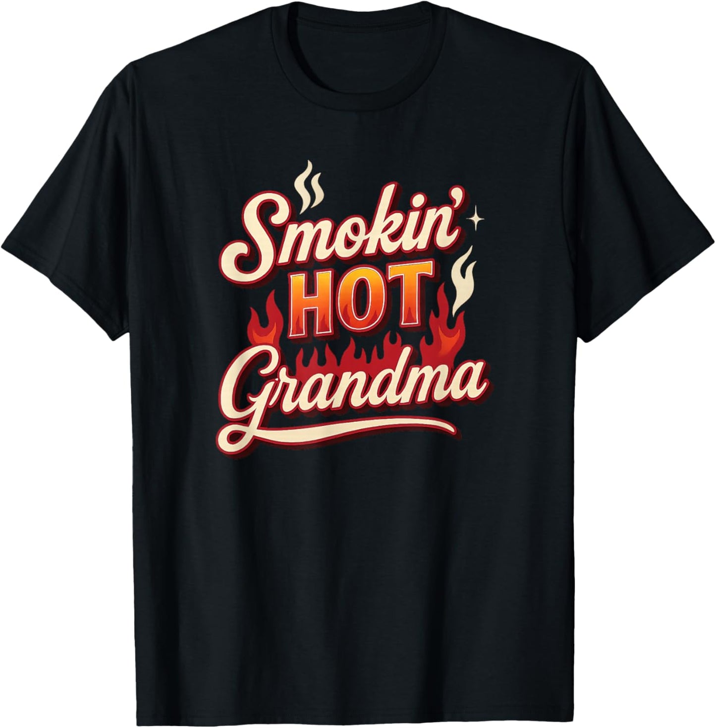 Smokin Hot Grandma Retro Funny Gift T-Shirt - T-Shirt | Black