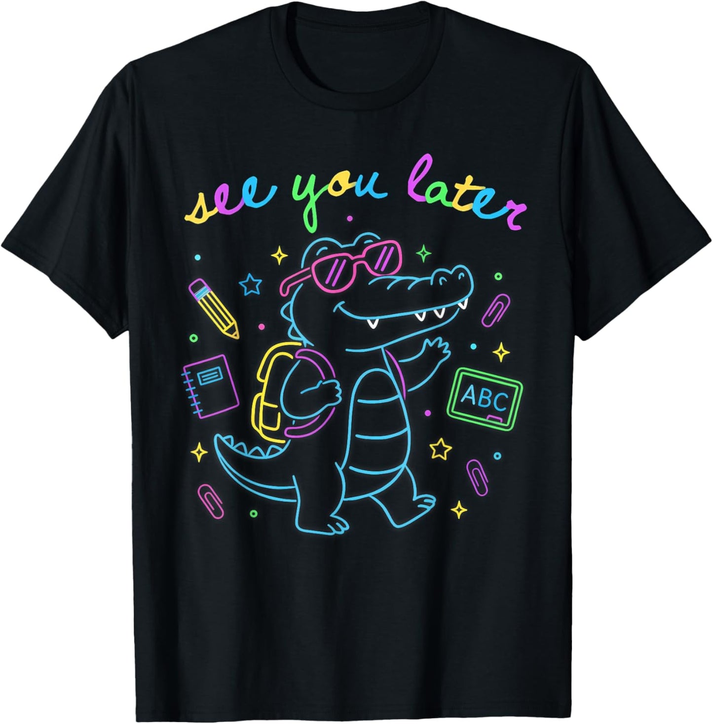 See You Later Teacher Summer Alligator Last Day of School T-Shirt - T-Shirt | Black