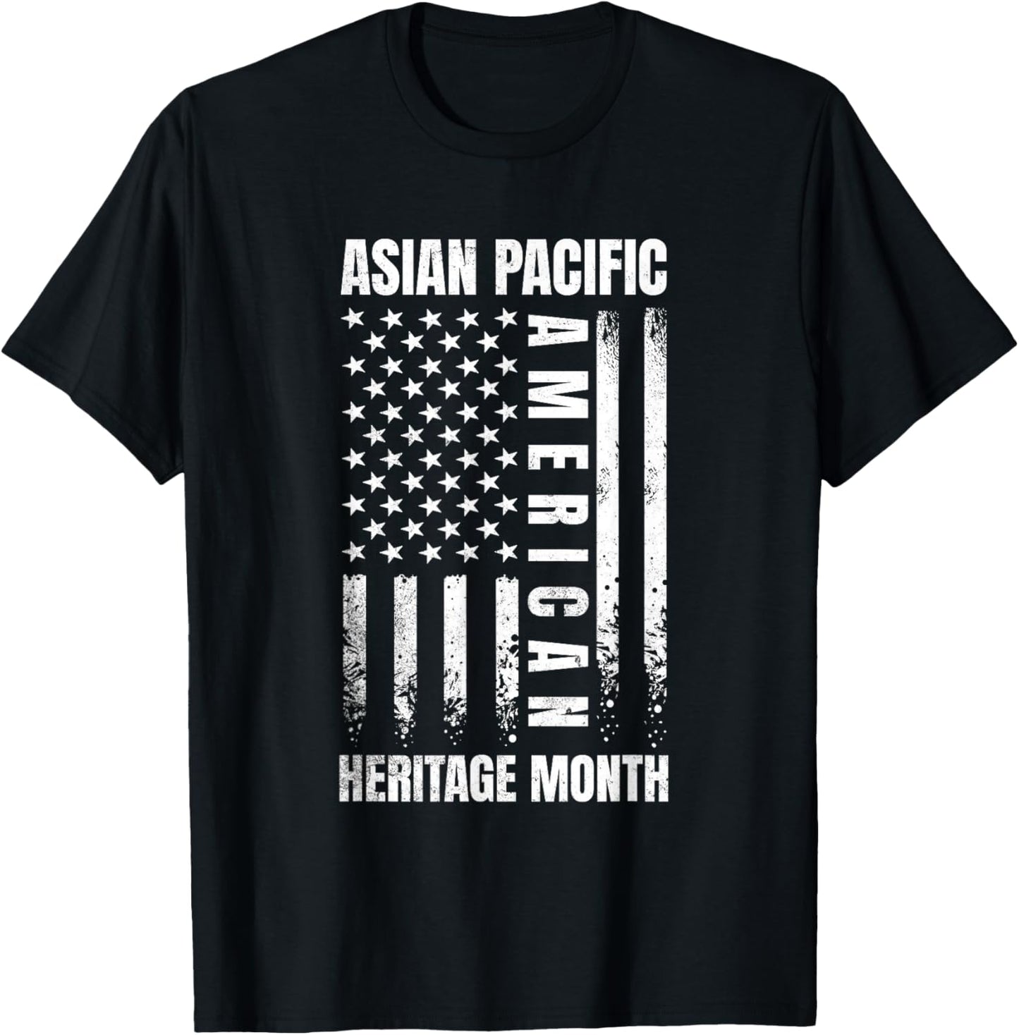 Asian Pacific American Heritage Month US Flag AAPI Men Women T-Shirt - T-Shirt | Black