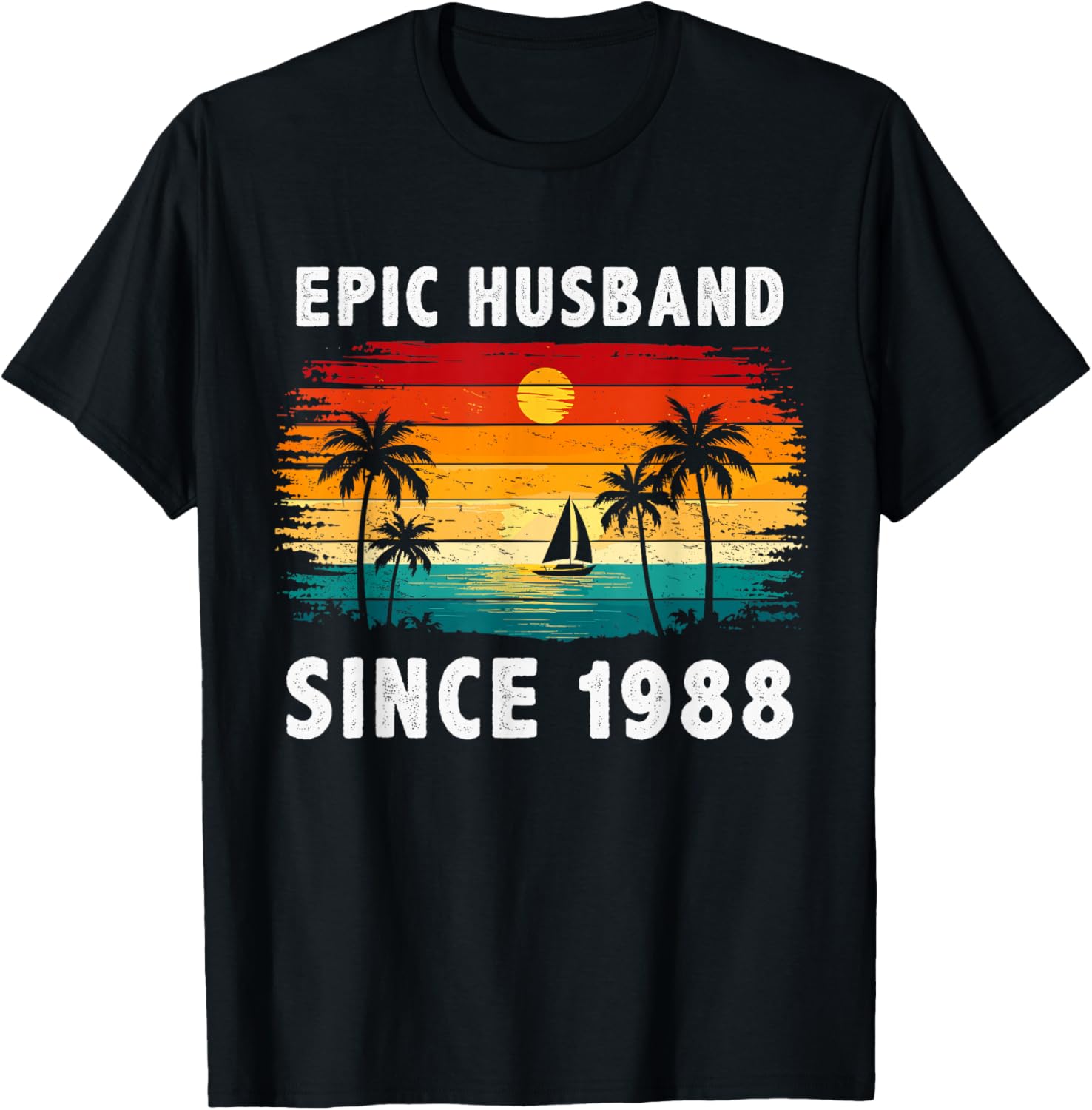 Vintage Epic Husband Since 1988 38th Wedding Anniversary T-Shirt - T-Shirt | Black
