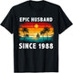 Vintage Epic Husband Since 1988 38th Wedding Anniversary T-Shirt - T-Shirt | Black
