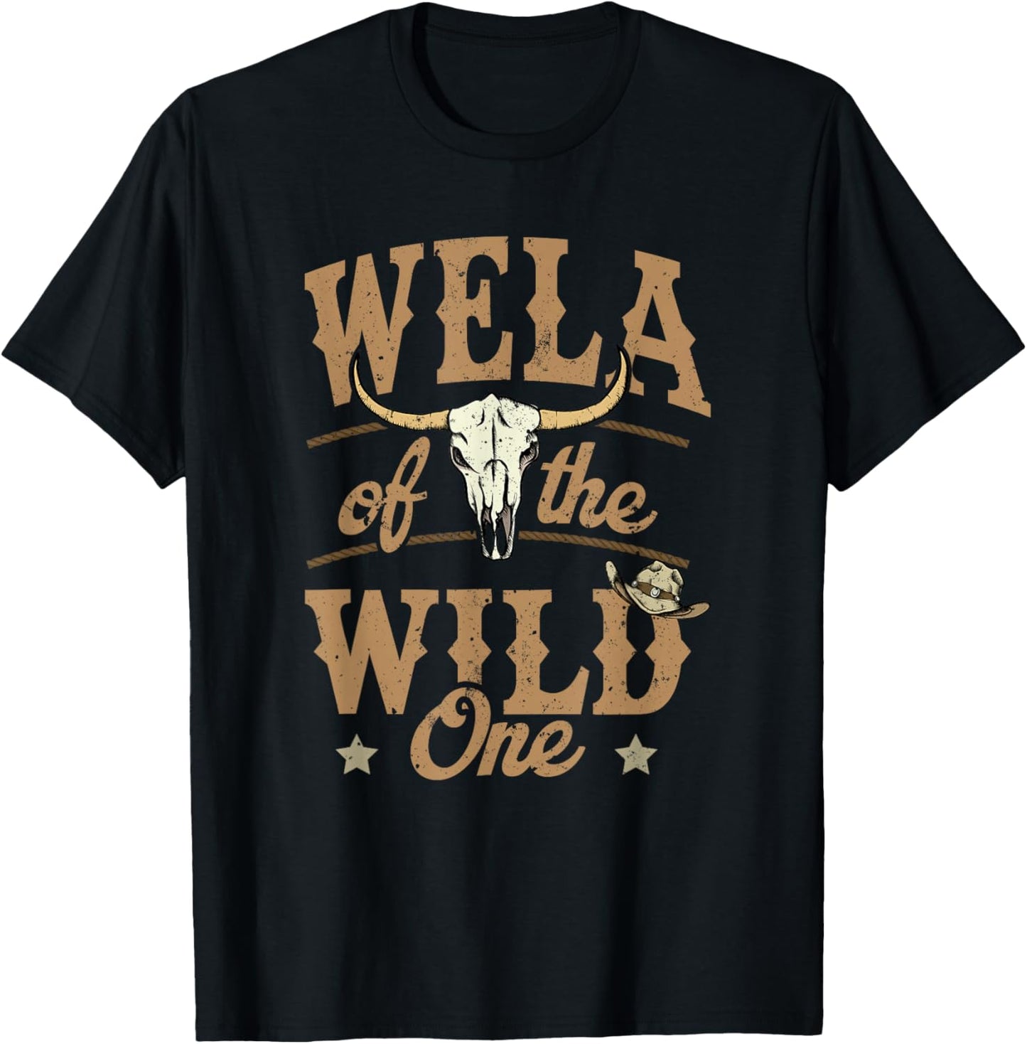 Wela of The Wild One Cowboy Western Rodeo Party Matching T-Shirt - T-Shirt | Black
