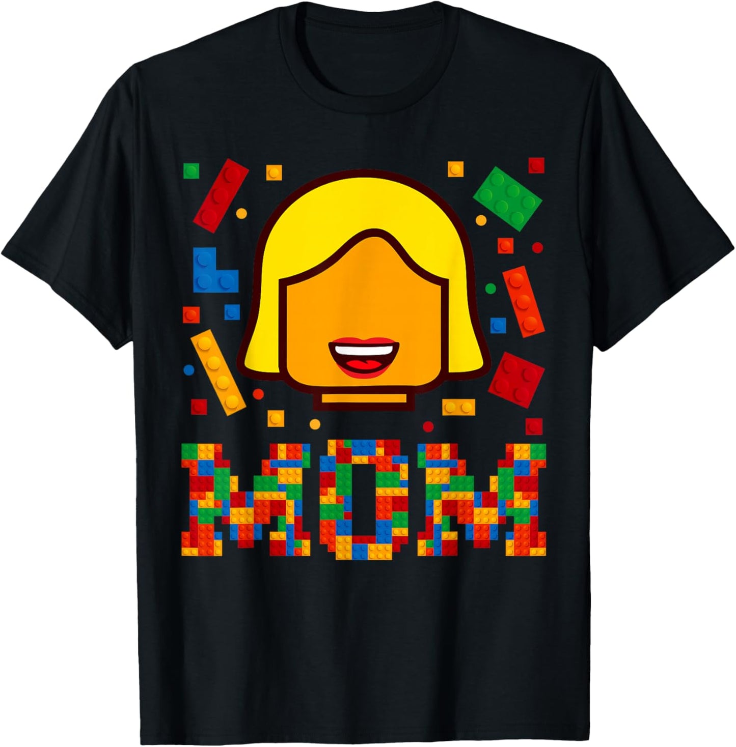 Family Mom Master Builder Building Bricks Blocks Mothers Day T-Shirt - T-Shirt | Black