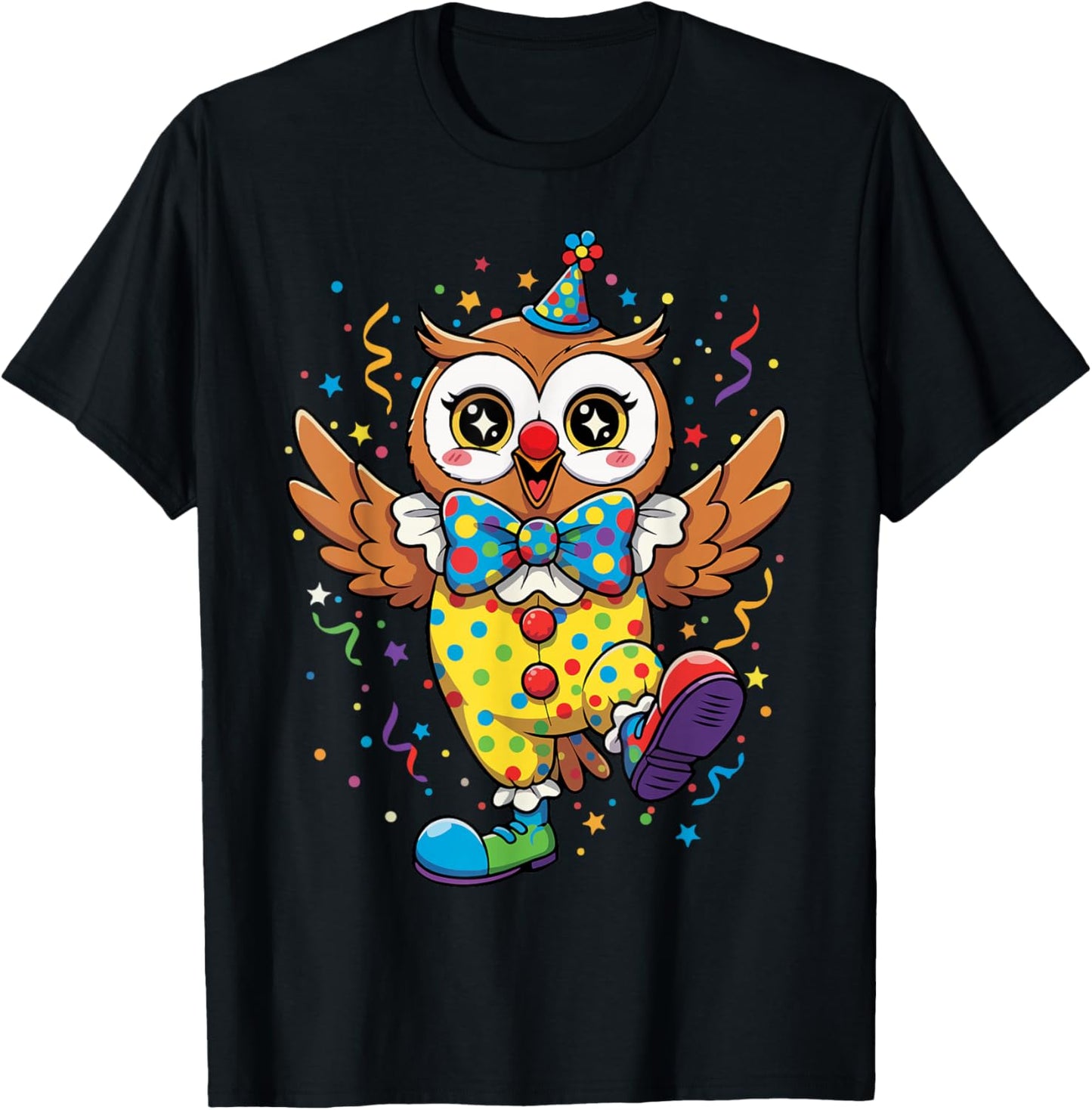 Owl Costume Carnival Costume Fancy Dress Costume Confetti T-Shirt - T-Shirt | Black