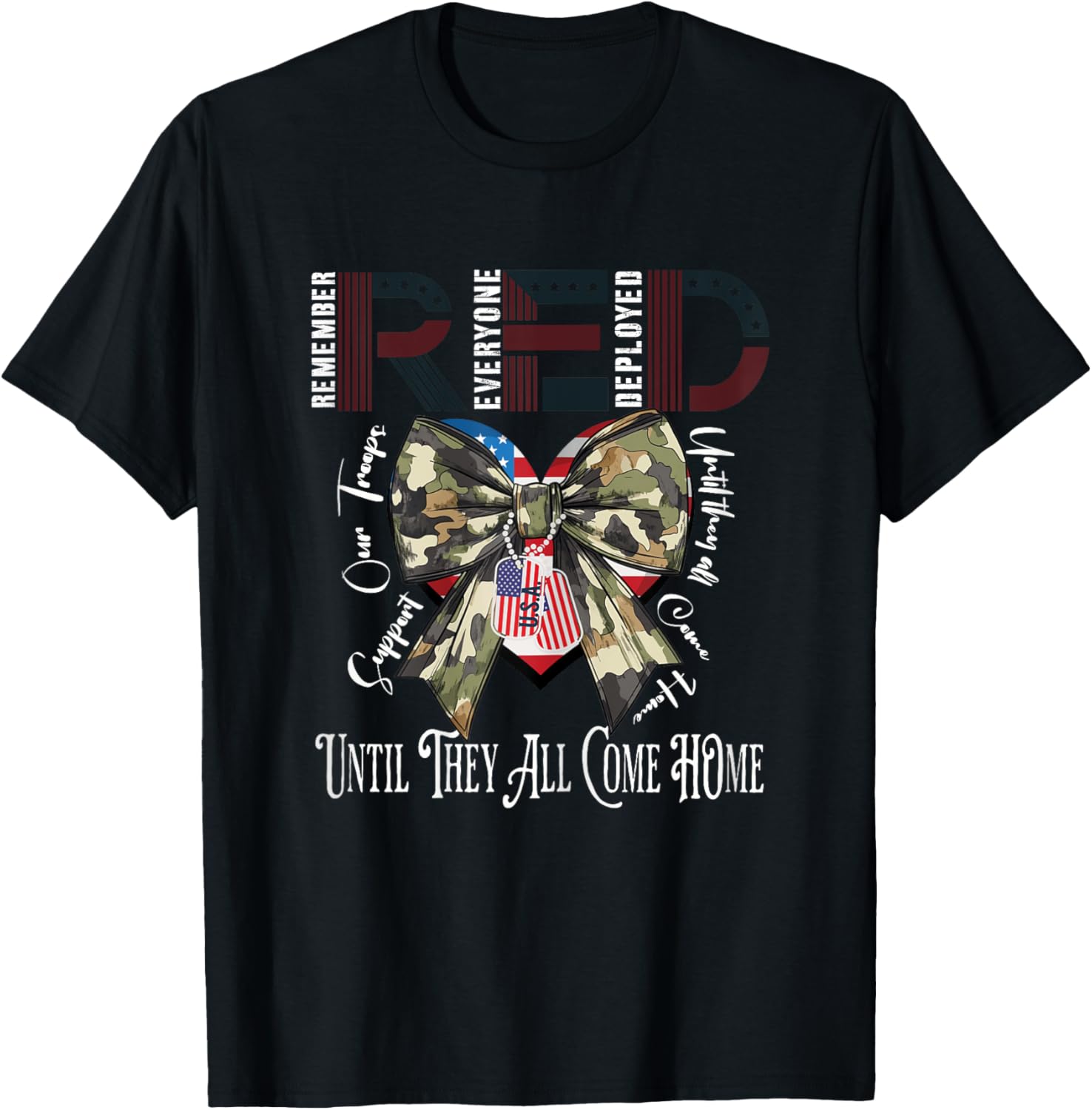 Red Friday Remember Everyone Deployed Deployment Gifts T-Shirt - T-Shirt | Black