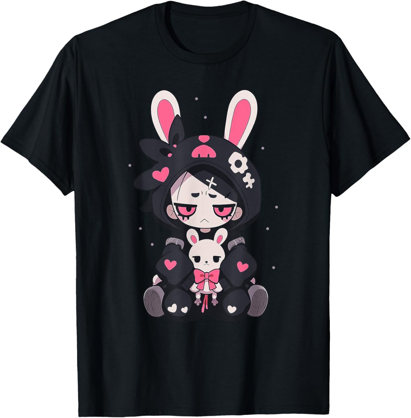 Rabbit Gothic Anime Japanese Creepy E-Girl Otaku Gothic T-Shirt - T-Shirt | Black