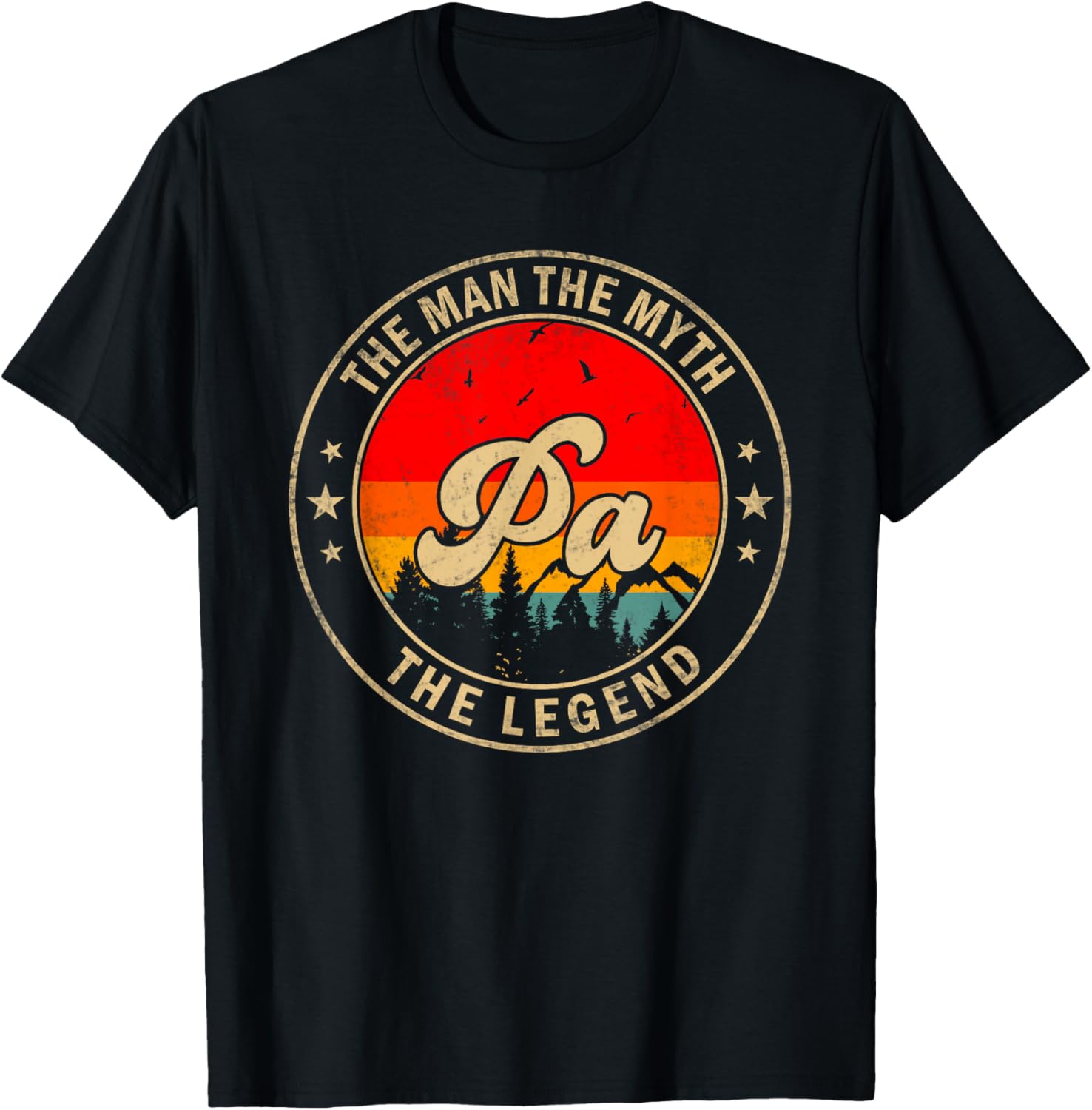 Pa the Man the Myth the Legend Father's Day for Grandpa T-Shirt - T-Shirt | Black