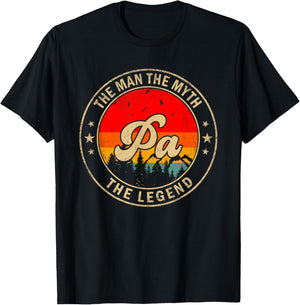 Pa the Man the Myth the Legend Father's Day for Grandpa T-Shirt - T-Shirt | Black