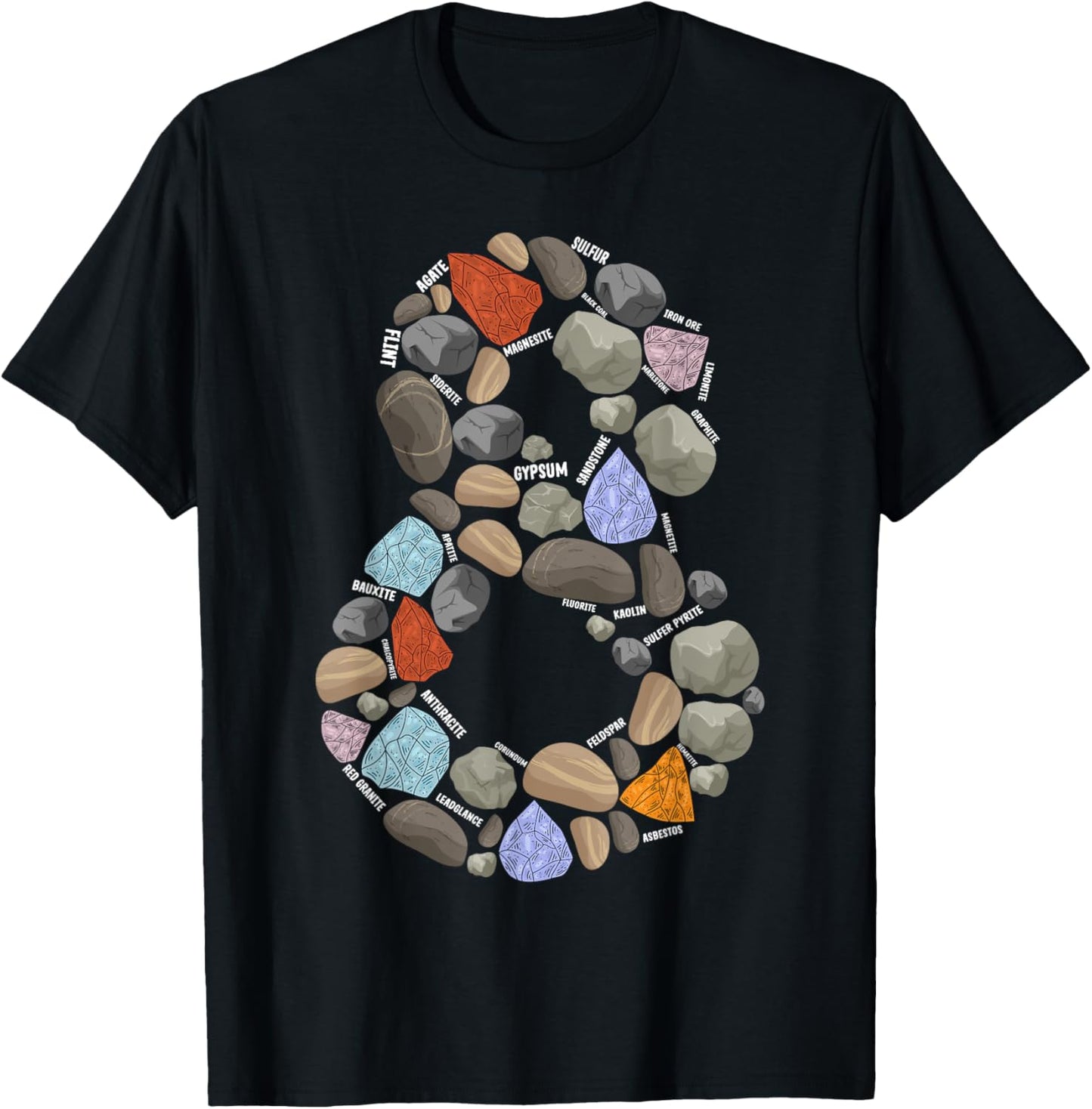 Geology Rocks 8 Years Old 8th Birthday Rock Collecting T-Shirt - T-Shirt | Black