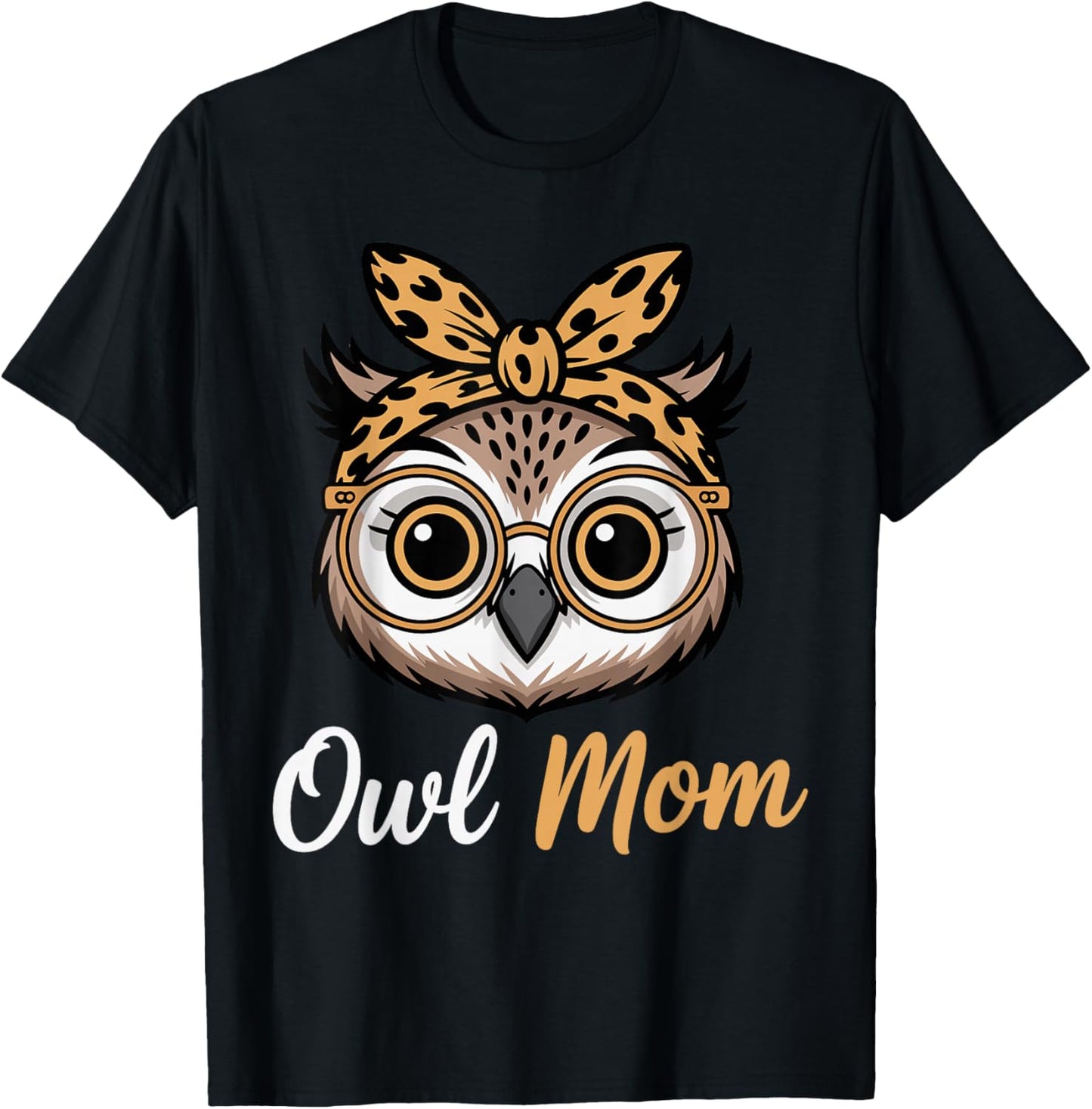 Owl Mom Women Owl Lover Owl Mama T-Shirt - T-Shirt | Black