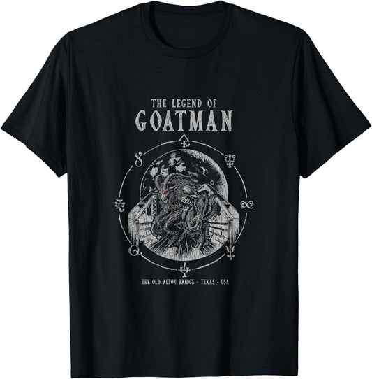 The Legend of Goatman - Old Alton Bridge - Texas T-Shirt - T-Shirt | Black